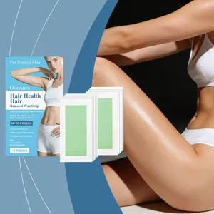 OceAura herbal hair removal wax strips for body hair with cucumber and sage extracts