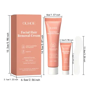 OUHOE facial hair removal cream set with soothing cream and spatula dimensions