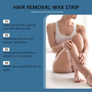 Effective hair removal wax strips benefits list with smooth skin results on model