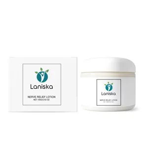 Lotion Laniska Nerve Relief 100g crème hydratante pour le corps dans un pot blanc