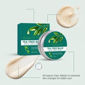 Λεπτομερής άποψη της κρέμας Tea Tree Balm με φυσικά εκχυλίσματα και πολύ απαλή υφή