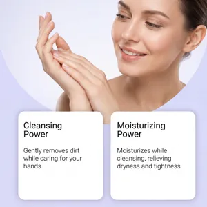 Primo piano di mani lisce con benefici detergenti e idratanti per il lavaggio delle mani