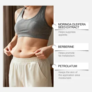 Infographie détaillée des ingrédients du patch de soin corporel comme le Moringa