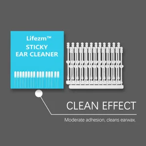Détail des bâtonnets adhésifs Lifezm pour un nettoyage efficace et doux du cérumen