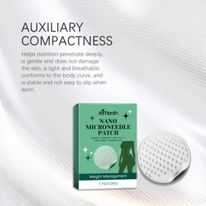 Detail van de Nano Microneedle Patch met doos en textuur voor huidverzorging en contour.