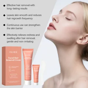 Effective and gentle facial hair removal cream set for long-lasting smooth and glowing skin