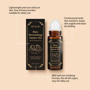 Huile de ricin roll-on pour le soin et l'hydratation quotidienne de la peau, 50ml.