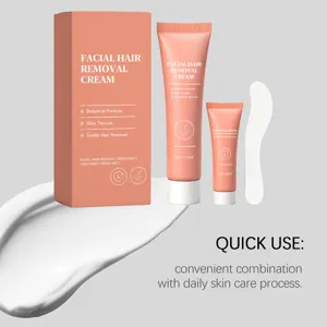 Comprehensive facial hair removal cream set including soothing balm and applicator tool