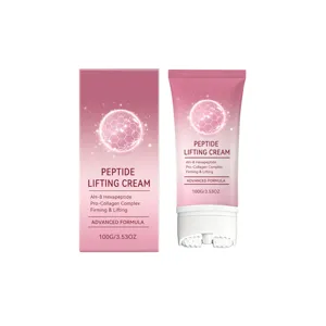 Crema reafirmante de cuello con péptidos y masajeador de rodillo, tubo de 100g y caja