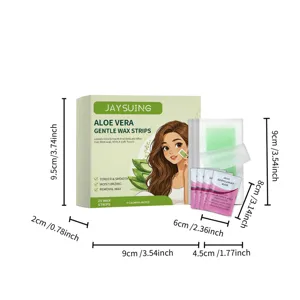 Jaysuing Gentle Aloe Vera Wax Strips Kit for Smooth Skin - Box and Product Dimensions