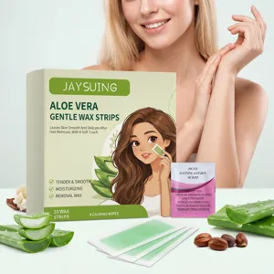 JAYSUING aloe vera gentle hair removal wax strips kit for smooth and delicate skin