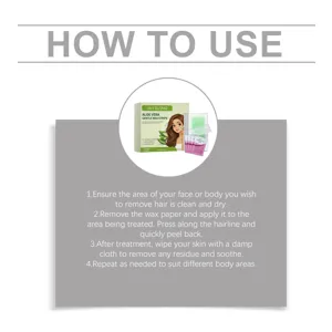 Step-by-step instructions on how to use Aloe Vera gentle hair removal wax strips