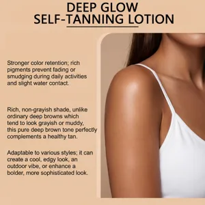 Deep Glow self-tanning lotion αποτέλεσμα στο δέρμα για φυσικό χάλκινο υγιές χρώμα