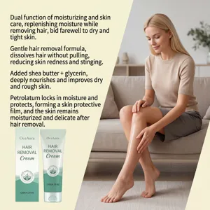 Crème dépilatoire hydratante OceAura pour une peau lisse et douce, formule douce