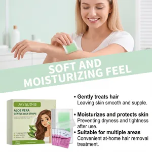 Detail view of Aloe Vera hair removal wax strips and their moisturizing benefits
