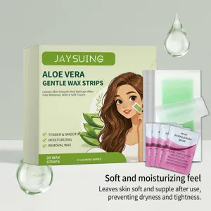 Gentle aloe vera wax strips and calming wipes kit for smooth skin hair removal treatment