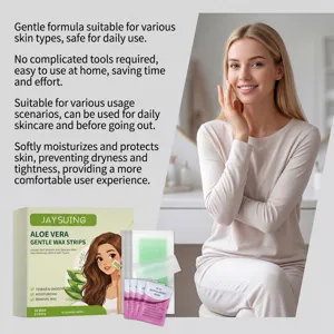 Detailed view of JAYSUING aloe vera gentle wax strips for hair removal and skin care