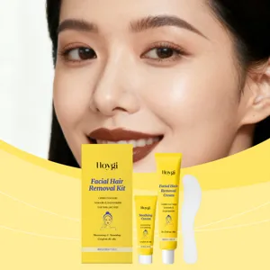 Hoygi facial hair removal kit including cream and soothing gel for a smooth skin finish