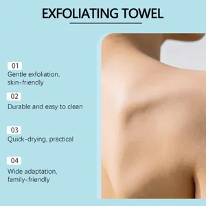 Detailed view of exfoliating towel benefits for gentle cleaning and smooth skin