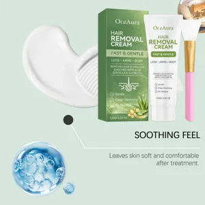 OceAura gentle hair removal cream with aloe vera and jojoba oil for soft skin