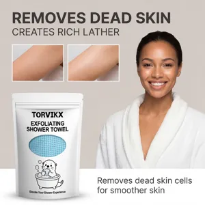 Exfoliating shower towel effectiveness showing dead skin removal for smoother skin.