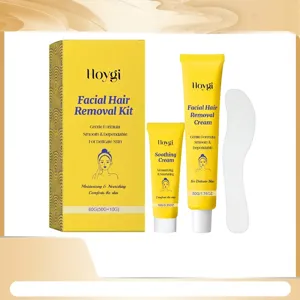 Facial Hair Removal Cream Kit Gentle Formula For Sensitive Skin Effective Face Hair Removal And Soothing Care With Scraper Skin Care Set