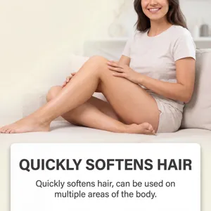 Vue détaillée des jambes lisses après l'utilisation d'une mousse dépilatoire douce