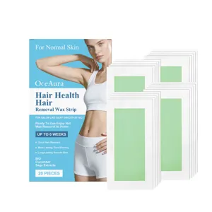 OCEAURA Hair Removal Wax Strips Gentle Body Waxing Strips With Botanical Cucumber Sage Extracts Long Lasting Hair Removal Kit