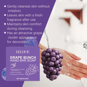 Détail du savon EELHOE en forme de raisin pour un nettoyage doux et un parfum frais