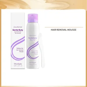 OceAura Mousse Épilatoire Sans Douleur Spray Mousse Épilateur Doux pour le Corps 140ml Avec Grattoir pour Bras Jambe Aisselle Soin Peau
