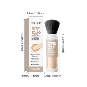 Dimensioni dettagliate della cipria solare minerale EELHOE SPF 50 con applicatore