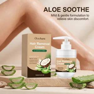 OceAura Haarentfernungscreme mit Aloe Vera und Kokosnuss für glatte Hautergebnisse