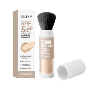 Pennello per cipria solare minerale EELHOE SPF 50 con confezione per pelli sensibili