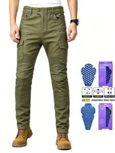 Vaqueros Profesionales para Motocicleta Hombre Pantalones de Protección Resistentes al Desgaste Paneles Elásticos