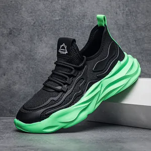 Scarpe Dad da Uomo Di Tendenza Traspiranti 2023 Autunno Suola Spessa Leggere Flyknit Rete Scarpe da Corsa Casual