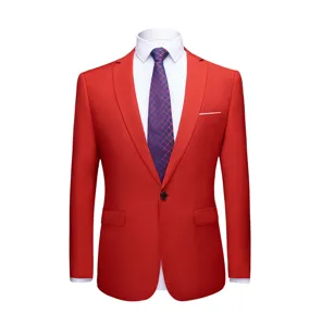 Professioneel slim fit rood herenkostuum jasje voor bruiloft of zakelijk gebruik
