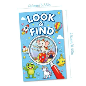 Libro di attività Look & Find per bambini con illustrazioni di animali 136x216mm