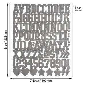 Dimensions of 1 inch silver waterproof vinyl letter stickers for mailbox identification