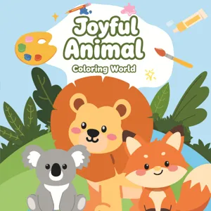 Libro da colorare per bambini con temi di leone, volpe e koala nel mondo animale