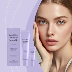 Gentle Facial Hair Removal Set Safe Nourishing Cream And Repairing Roller Essence Pack Sensitive Skin Treatment