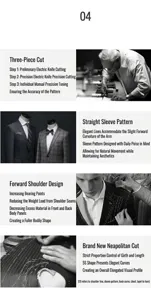 Detail view of premium men's pinstripe suit showcasing expert tailoring and sleeve design