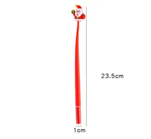 Detail view showing 23.5cm height and 1cm diameter of the Santa gel pen.