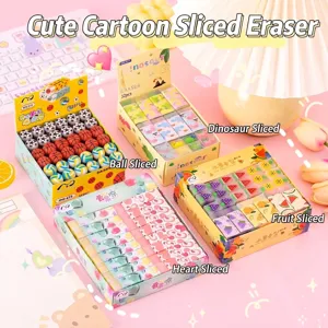 Set of 4 boxes cute cartoon fruit and dinosaur sandwich jelly erasers for kids school gifts