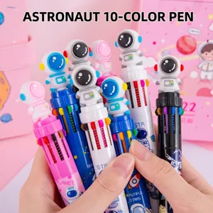 Penna a Sfera Retrattile Astronauta 10 Colori Tema Spaziale Penne Multicolore per Scuola Ufficio Bambini Studenti Regalo
