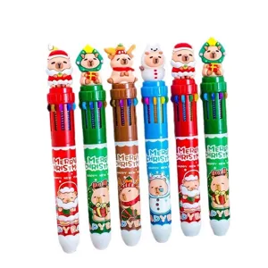 Christmas Capybara 10-color retractable ballpoint pen set for students
