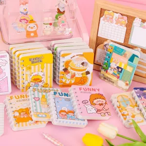 Cute Cartoon Animal Spiral Notebook Mini A7 Pocket Journal Diary Portable Memorandum Book Memo Pad For Students Daily Stationery Gift