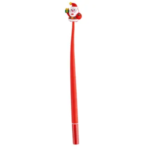 Festive Santa Claus cartoon silicone gel pen, cute Christmas stationery gift for students