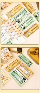 Cute Capybara and Panda themed sticky notes and index tabs set for school stationery