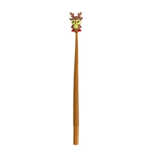 Cute cartoon reindeer silicone gel pen with a festive Christmas theme for student gifts