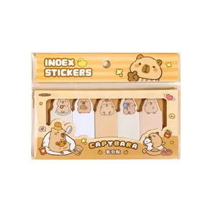 Cute cartoon Capybara index stickers for students school and office stationery set